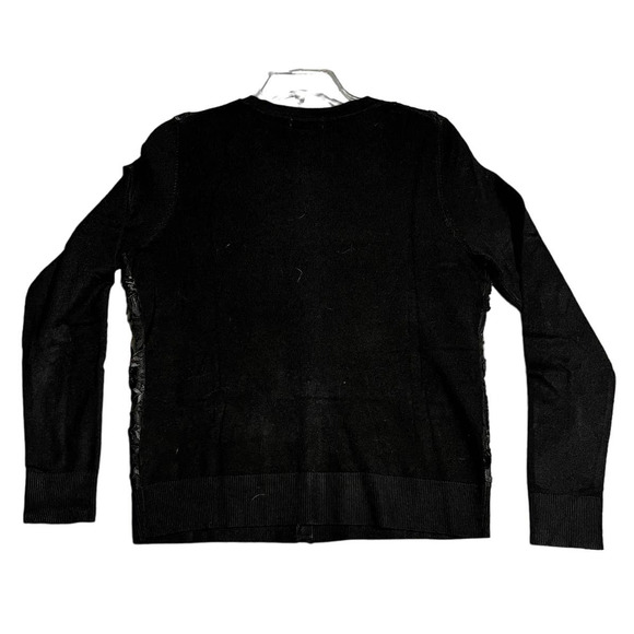 Charter Club Lace Embellished Button Cardigan (Deep Black, M) - Picture 2 of 8